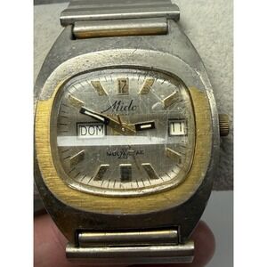Mido Multi Star 2 Automatic Mens Watch 36MM 7.5" Vintage Rare Works